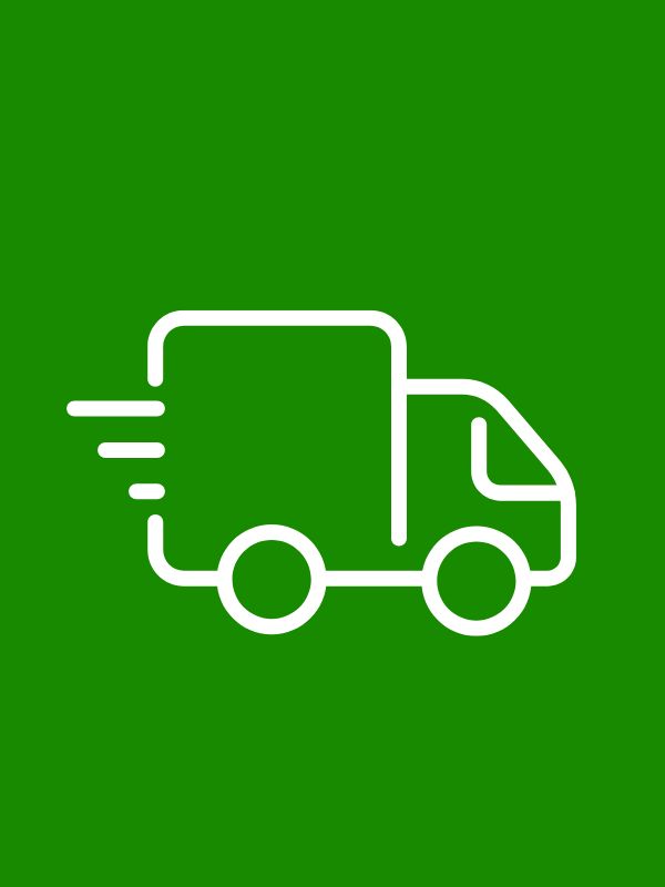 Icon für Transport von Baustoffen per LKW im Rahmen der Baustofflogistik für Infrastrukturprojekte.